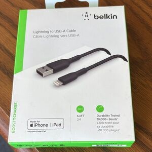 Belkin Black Lightning to USB-A Cable